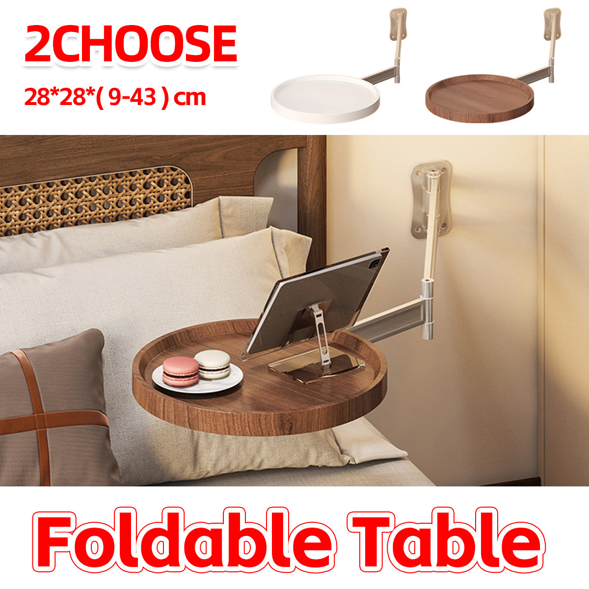 Wall Mounted Foldable Round Table Space Saving