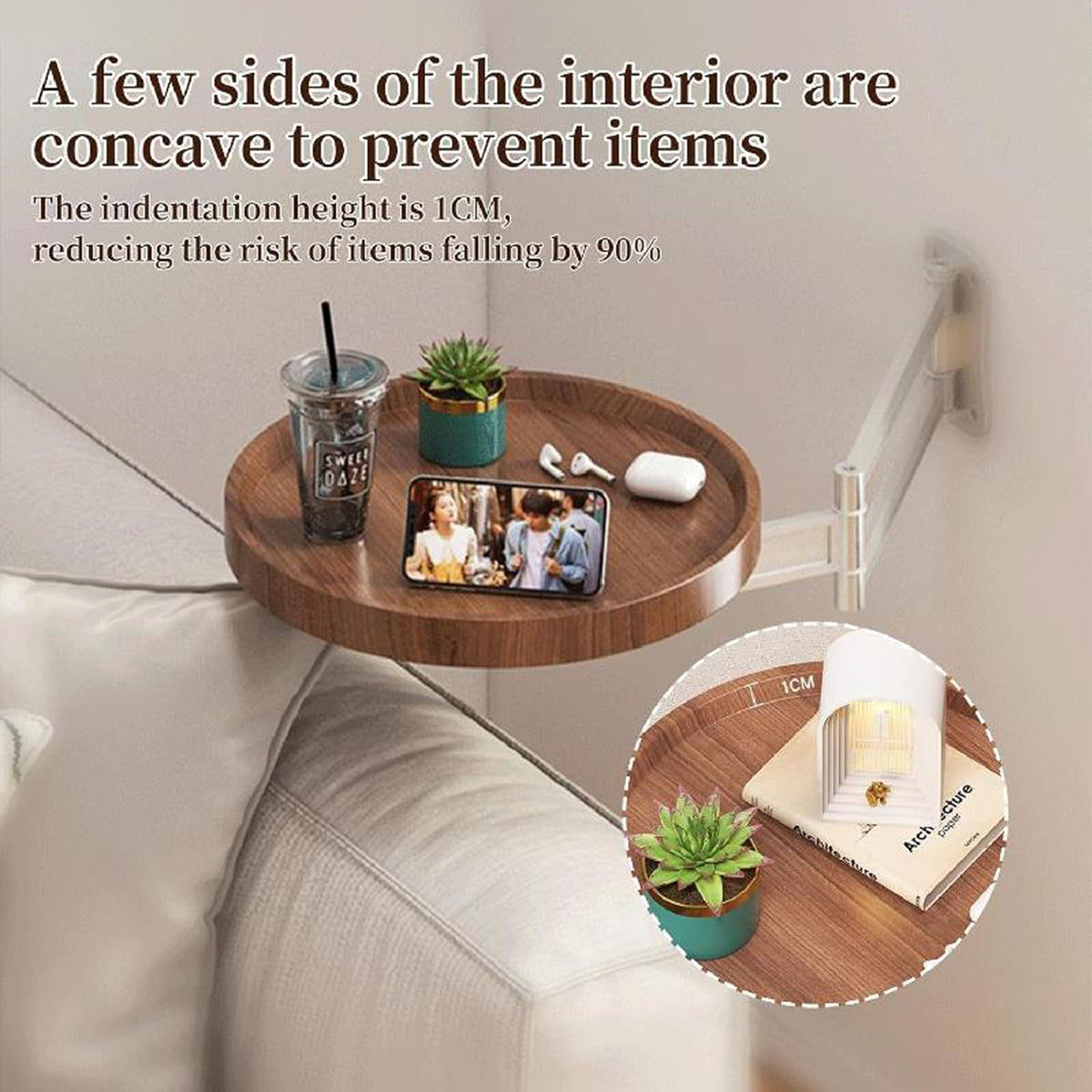 Wall Mounted Foldable Round Table Space Saving