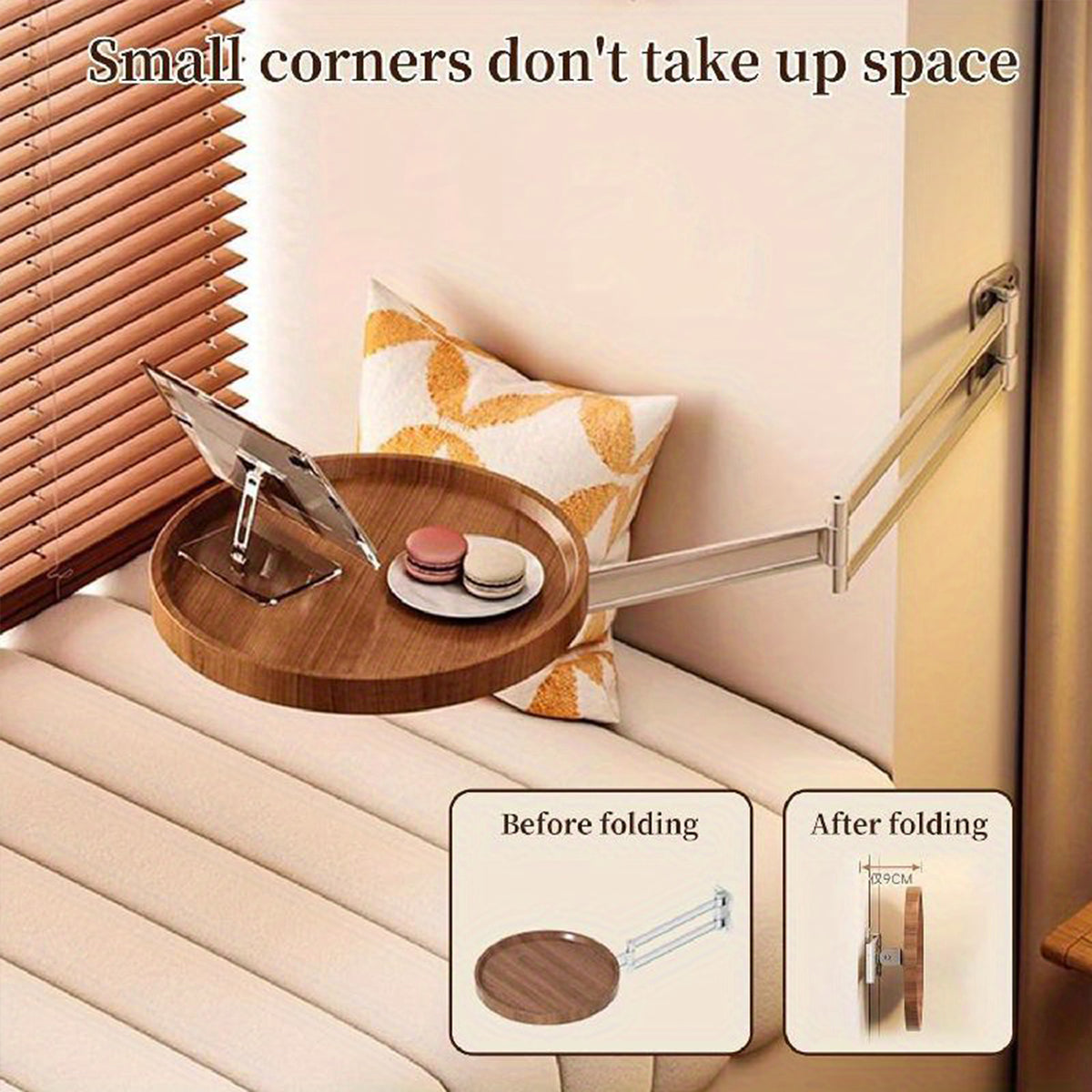 Wall Mounted Foldable Round Table Space Saving