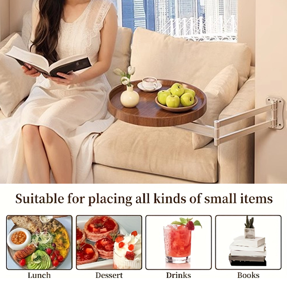 Wall Mounted Foldable Round Table Space Saving