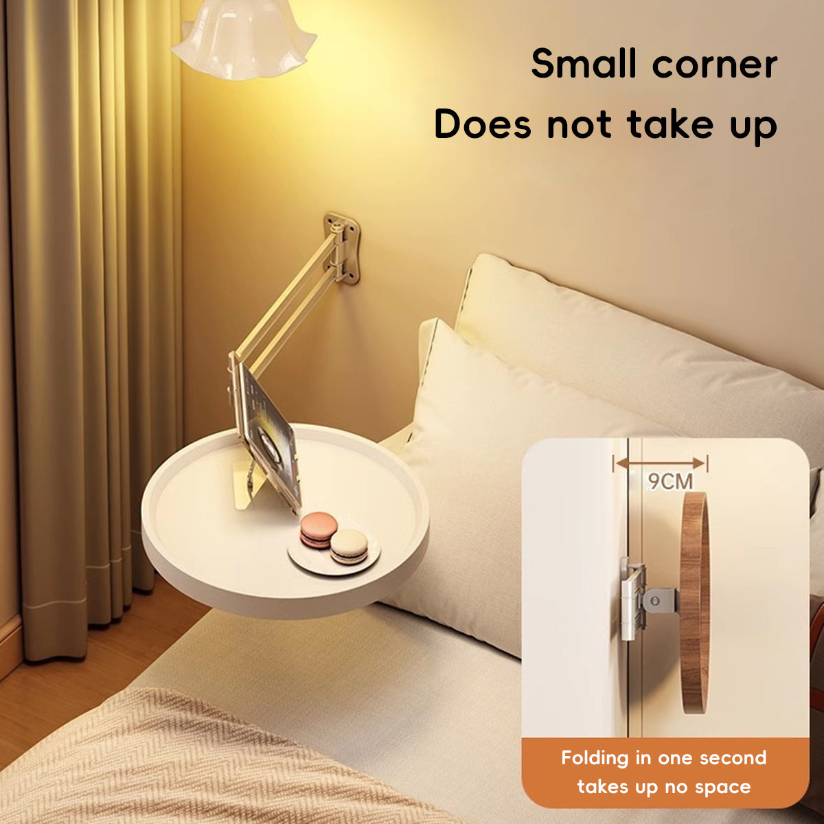 Wall Mounted Foldable Round Table Space Saving