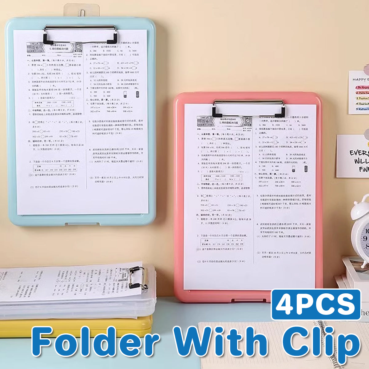 4 Pcs Transparent Document Storage Box Plastic Organizer