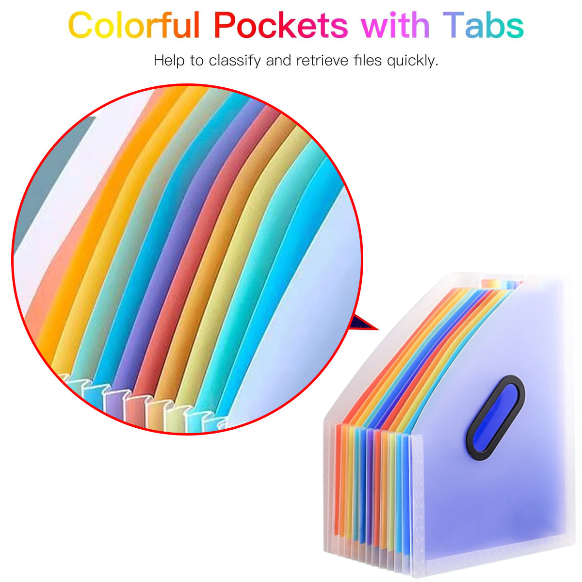 2 Pcs Stand-Up Accordion File Folder with 12 Pockets Waterproof