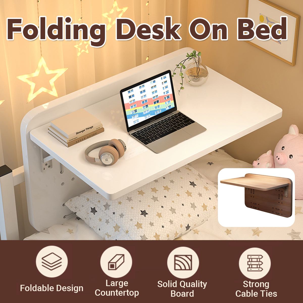 Foldable Bed Table K-Shaped Bracket for Laptop