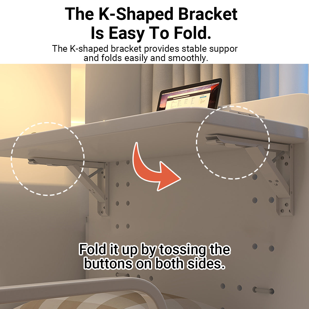 Foldable Bed Table K-Shaped Bracket for Laptop