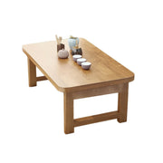 Foldable Solid Wood Low Table with Compact Space-Saving Design