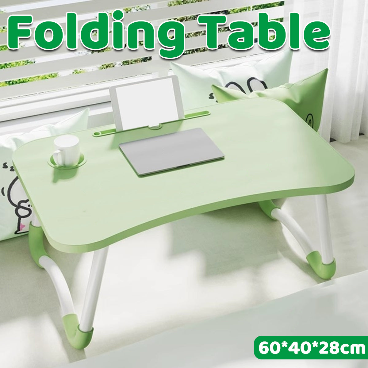 Foldable Bedside Small Table for Laptop and Books Use