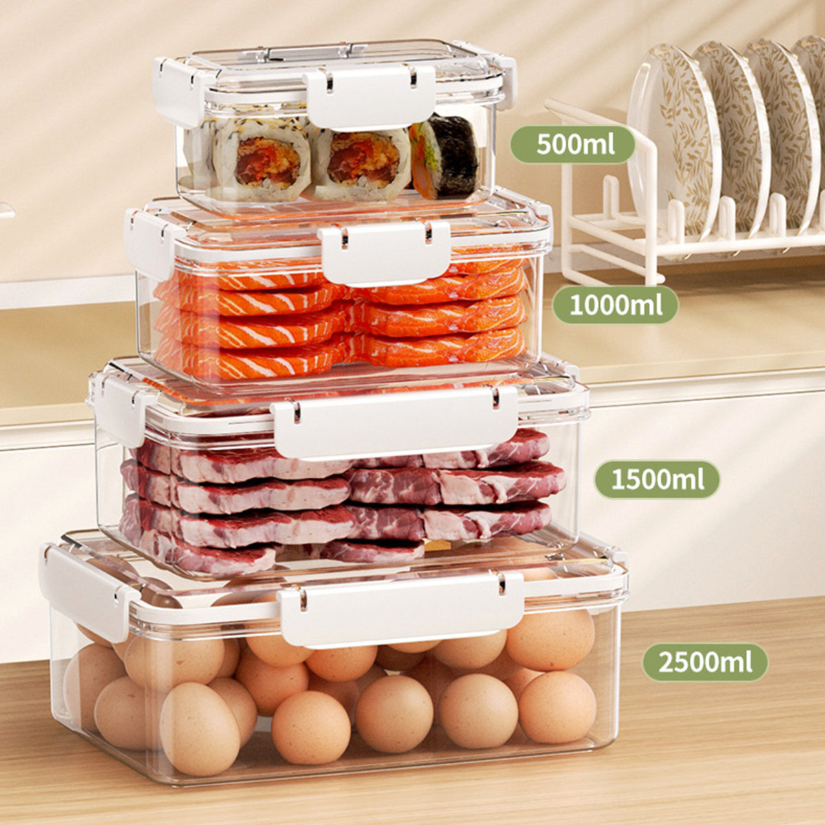 12pcs Airtight Food Storage Containers 4 Sizes