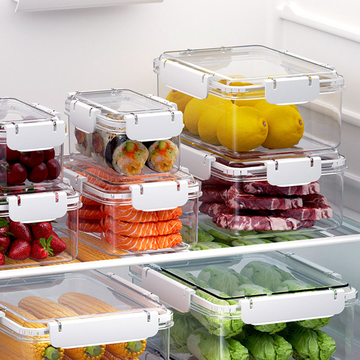 12pcs Airtight Food Storage Containers 4 Sizes