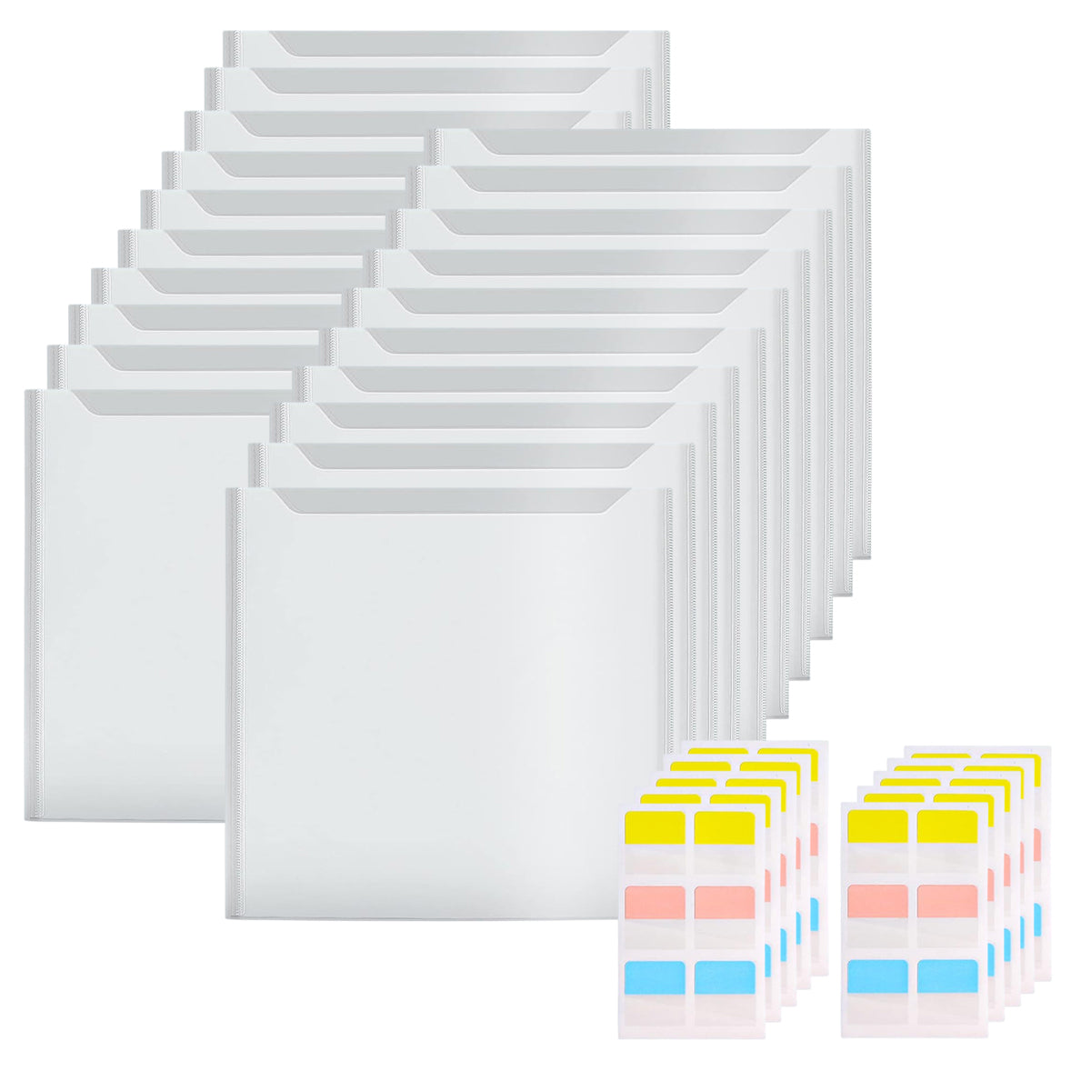 20 Pcs Frosted Document Storage Bags Waterproof with Labels