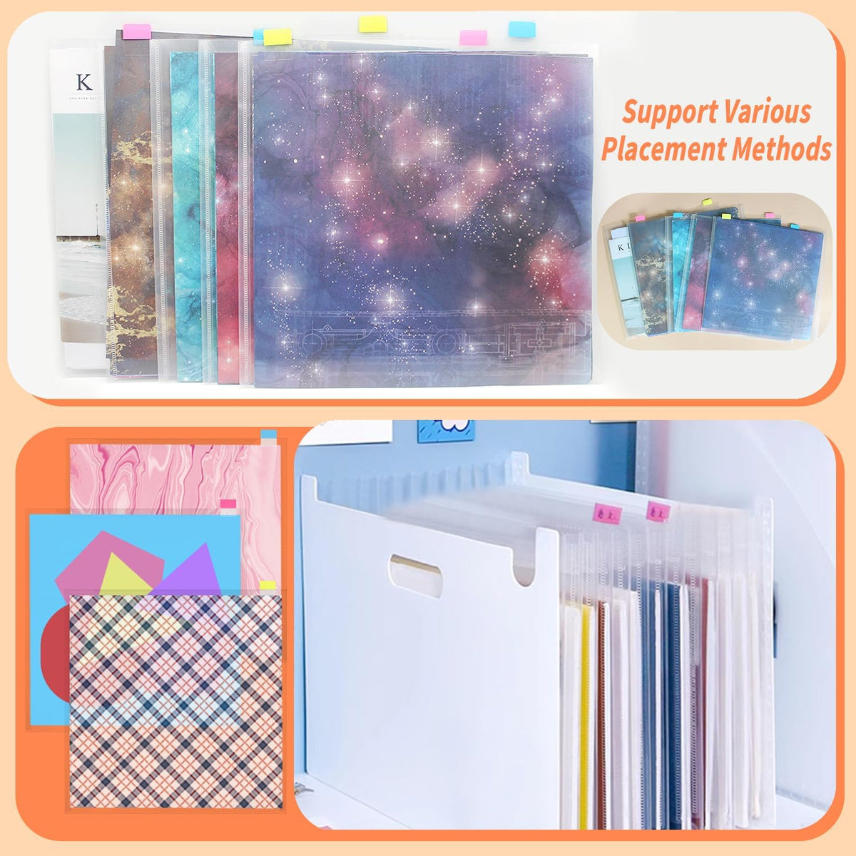 20 Pcs Frosted Document Storage Bags Waterproof with Labels