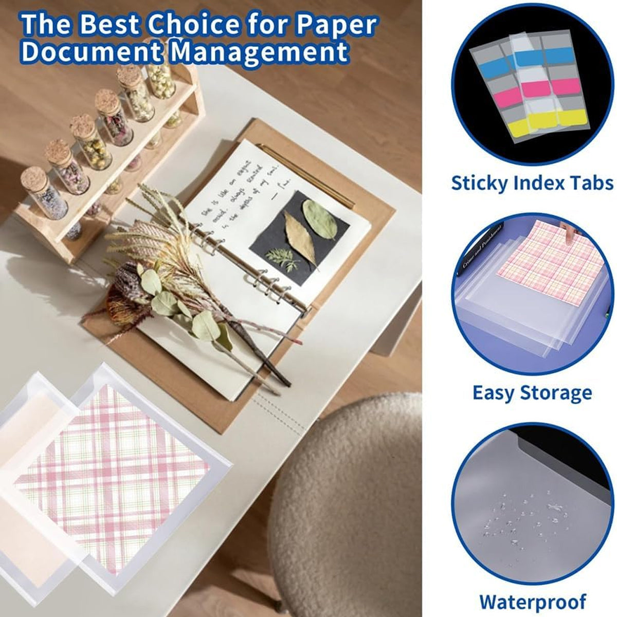 20 Pcs Frosted Document Storage Bags Waterproof with Labels