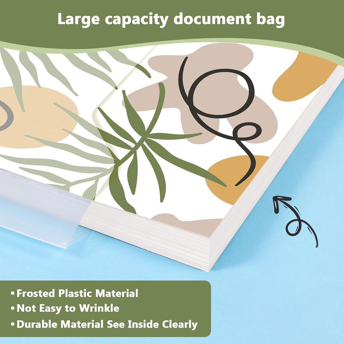 20 Pcs Frosted Document Storage Bags Waterproof with Labels
