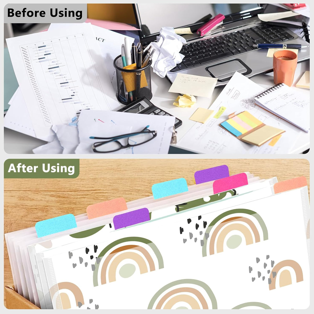 20 Pcs Frosted Document Storage Bags Waterproof with Labels