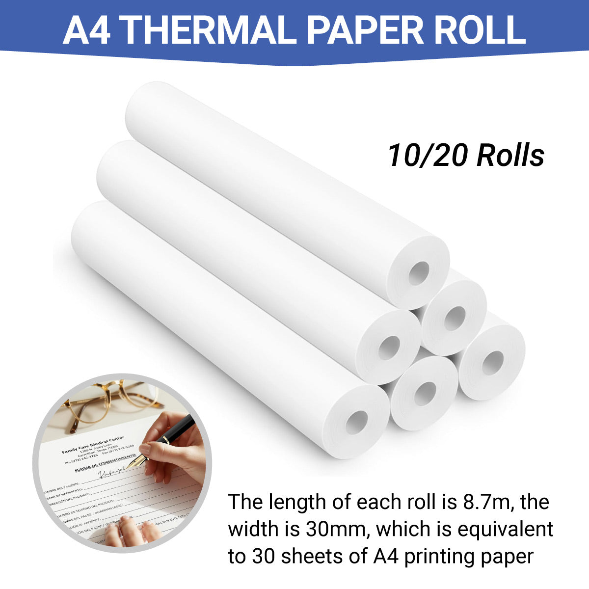 A4 Thermal Paper Rolls for POS Receipt Printers