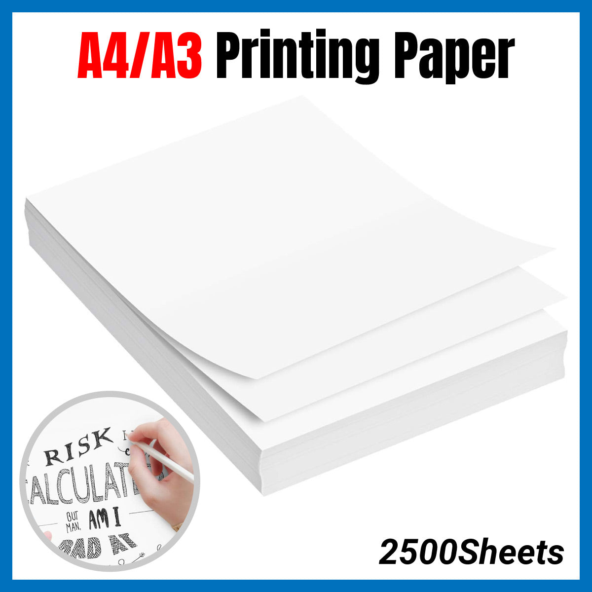 A4/A3 Printing Paper 2500 Sheets Premium White for Home and Office Documents