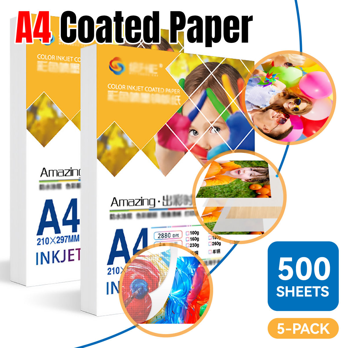 A4 Coated Paper for High-Quality Clear Printing 500 Sheets