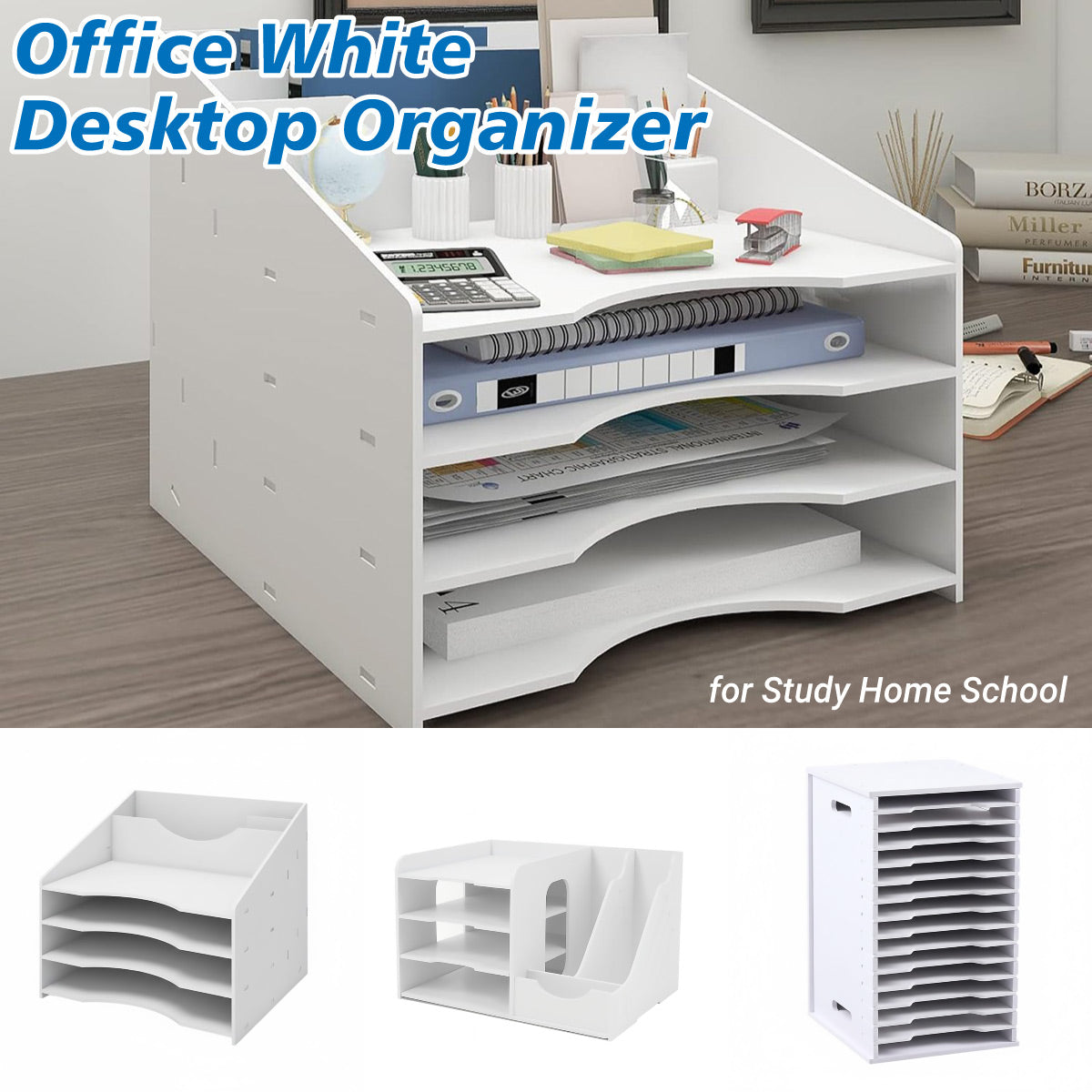 Desktop File Organizer Rack A4 Multi-Tier Storage