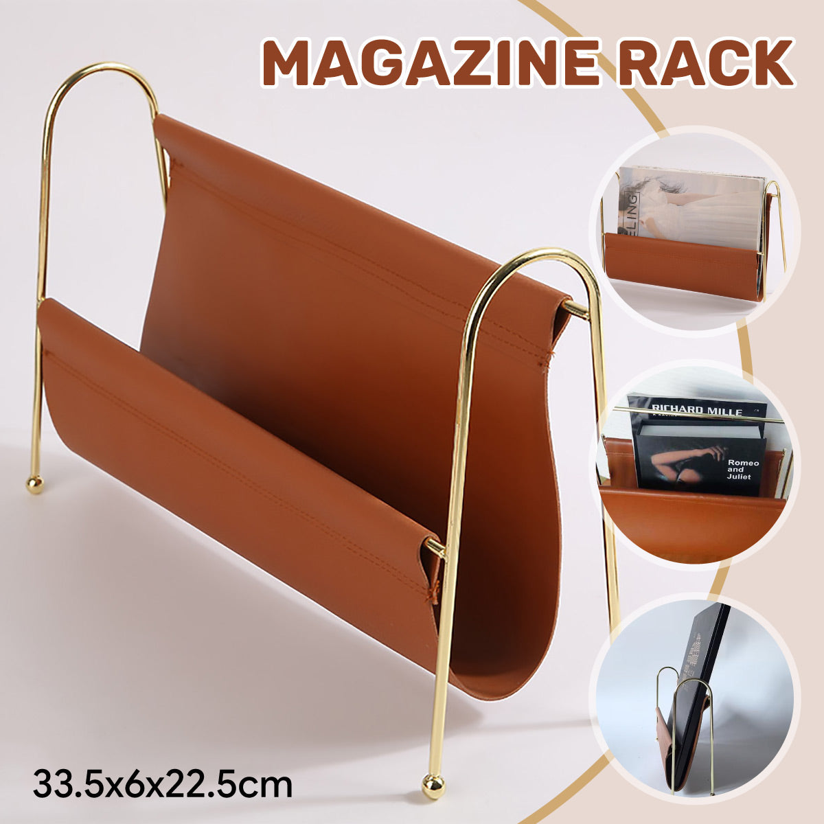 Minimalist Metal Magazine Rack for Home Office