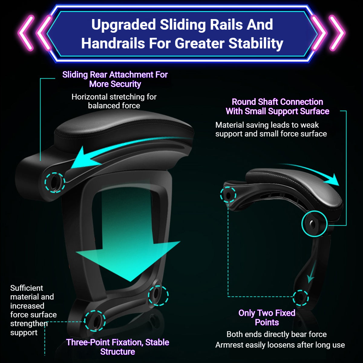 Ergonomic High-Back Gaming Chair Lumbar Headrest