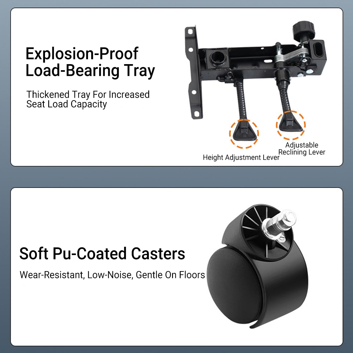 Ergonomic High-Back Gaming Chair Lumbar Headrest