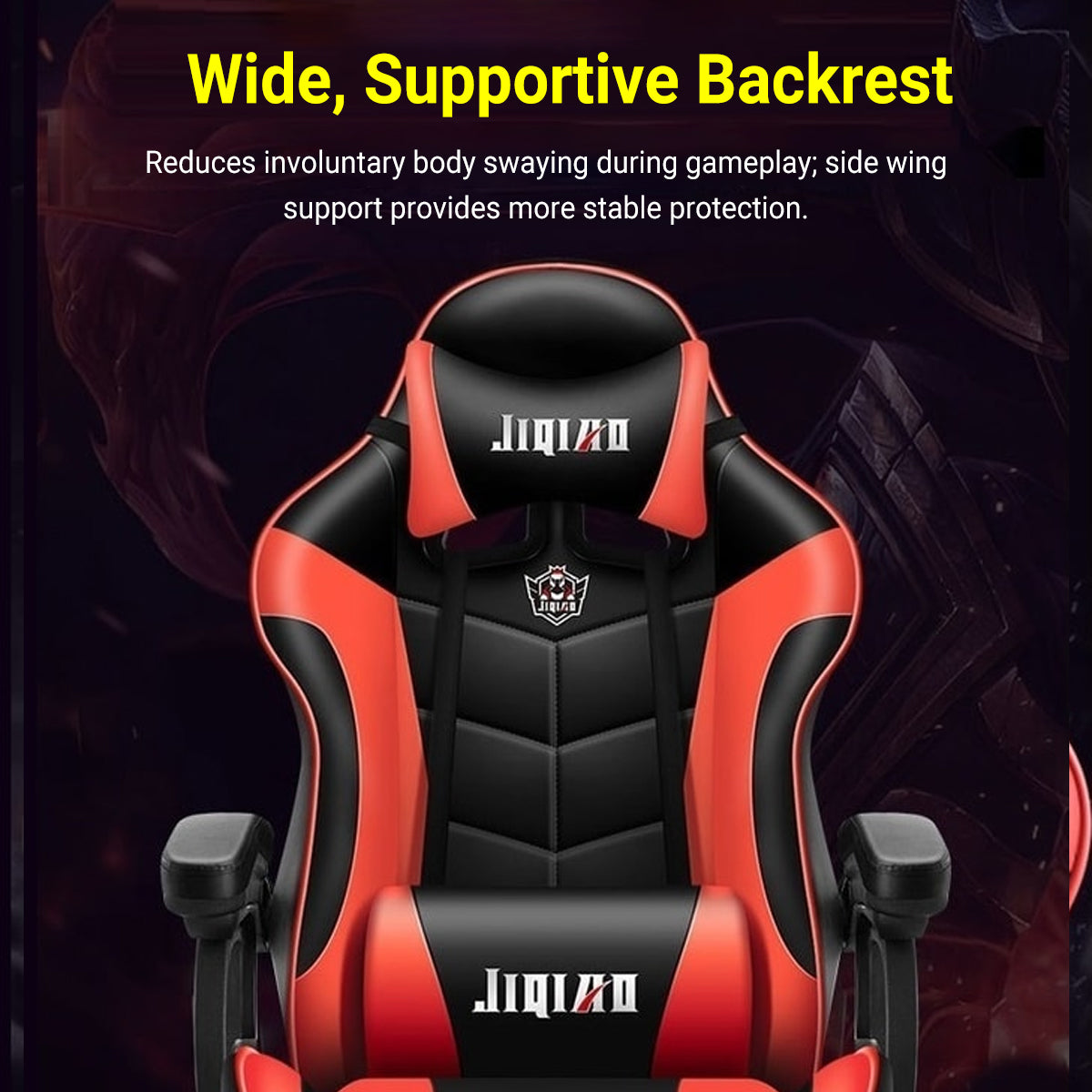 Ergonomic High-Back Gaming Chair Lumbar Headrest