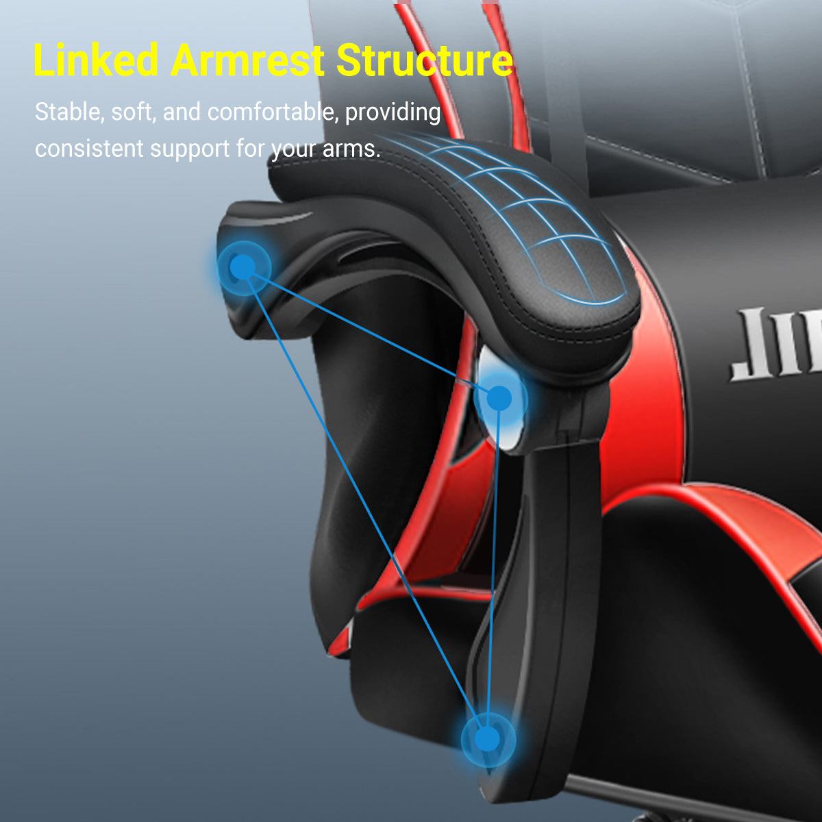 Ergonomic High-Back Gaming Chair Lumbar Headrest