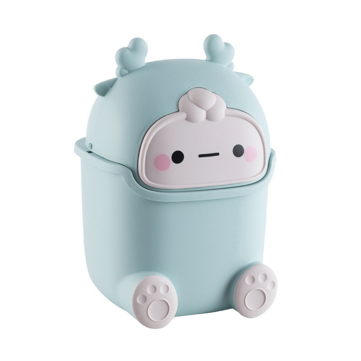 Mini Monster Desktop Trash Can with Flip-Top Lid
