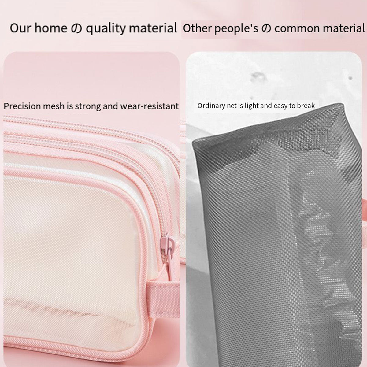 Transparent Mesh Pencil Case Large Capacity Metal Zippers