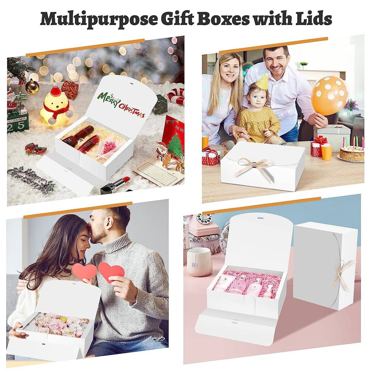 20pcs Holiday Gift Boxes with Fold Flat Design