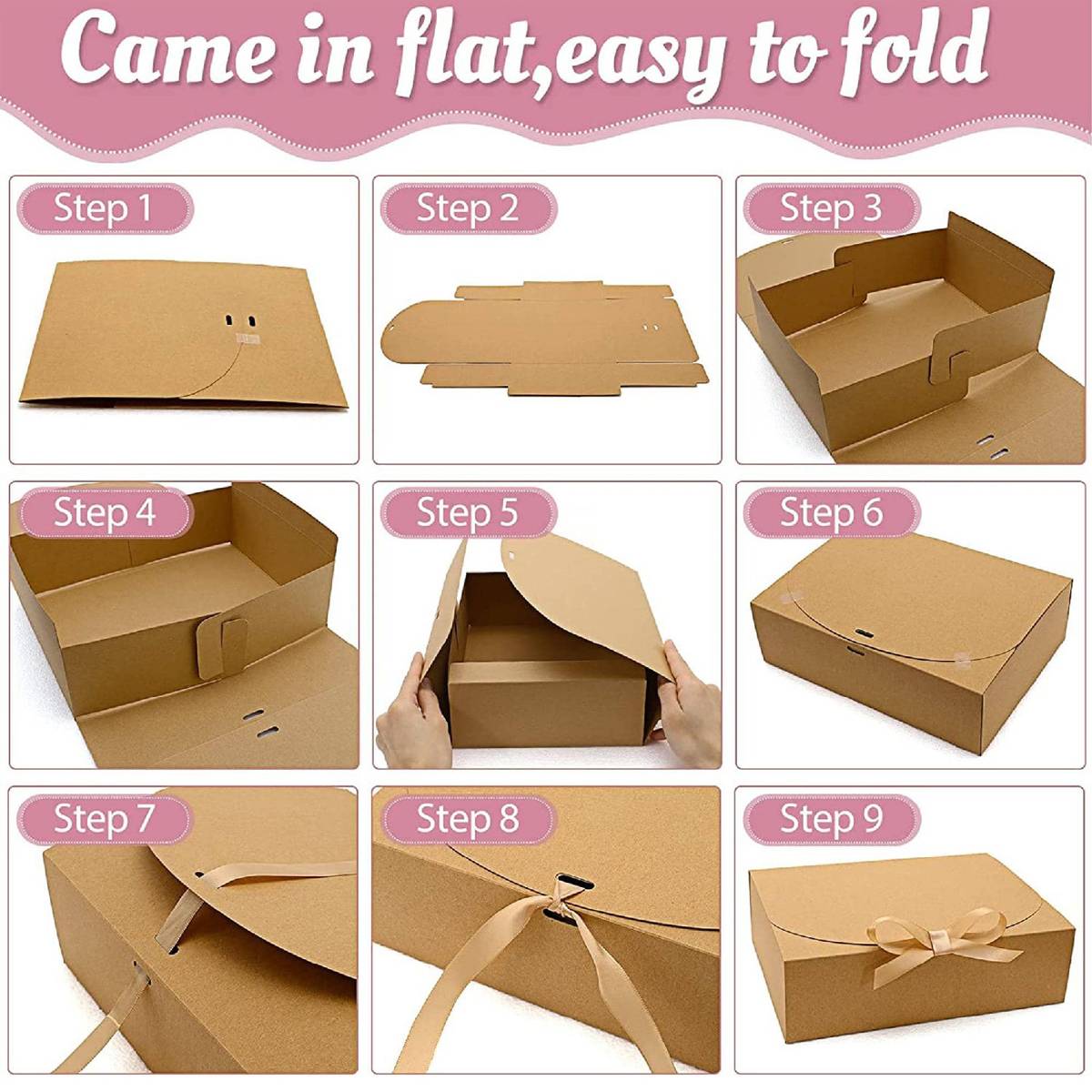 20pcs Holiday Gift Boxes with Fold Flat Design