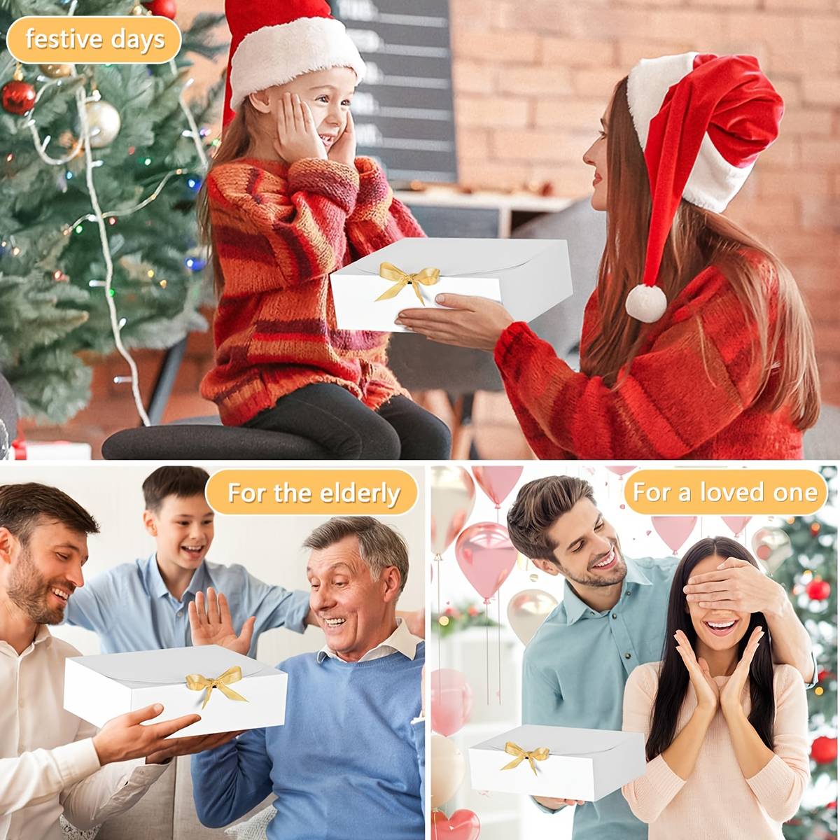 20pcs Holiday Gift Boxes with Fold Flat Design