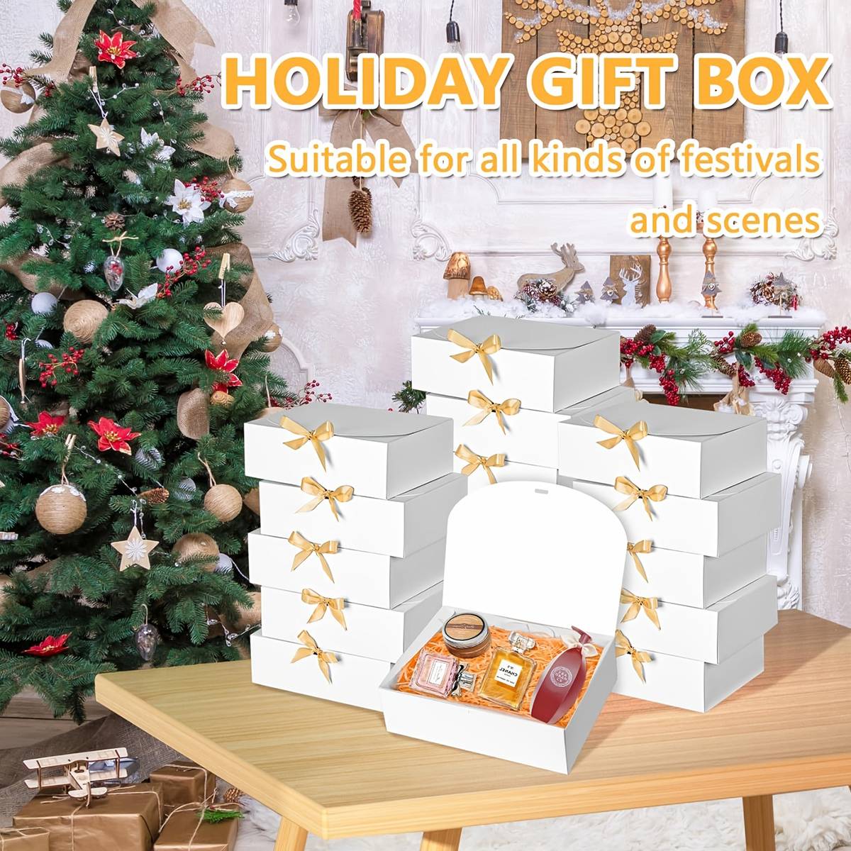 20pcs Holiday Gift Boxes with Fold Flat Design