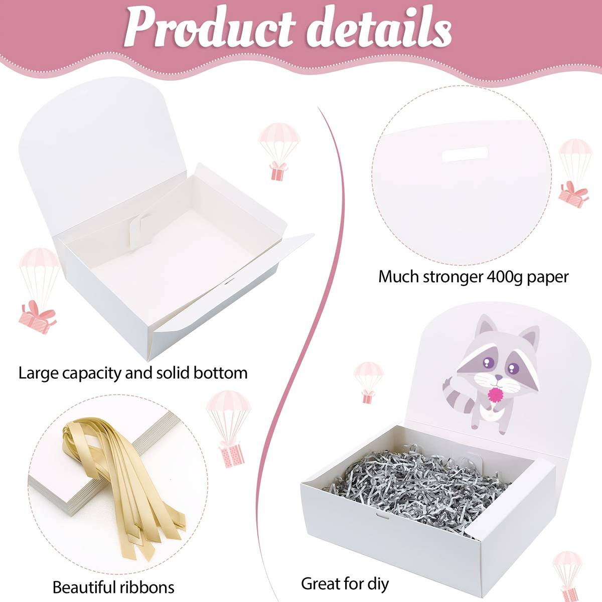 20pcs Holiday Gift Boxes with Fold Flat Design