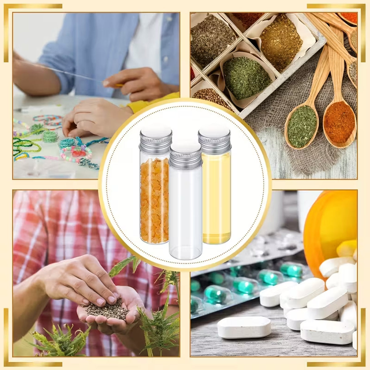 50pcs 20ml Glass Jars with Aluminium Screw Lid