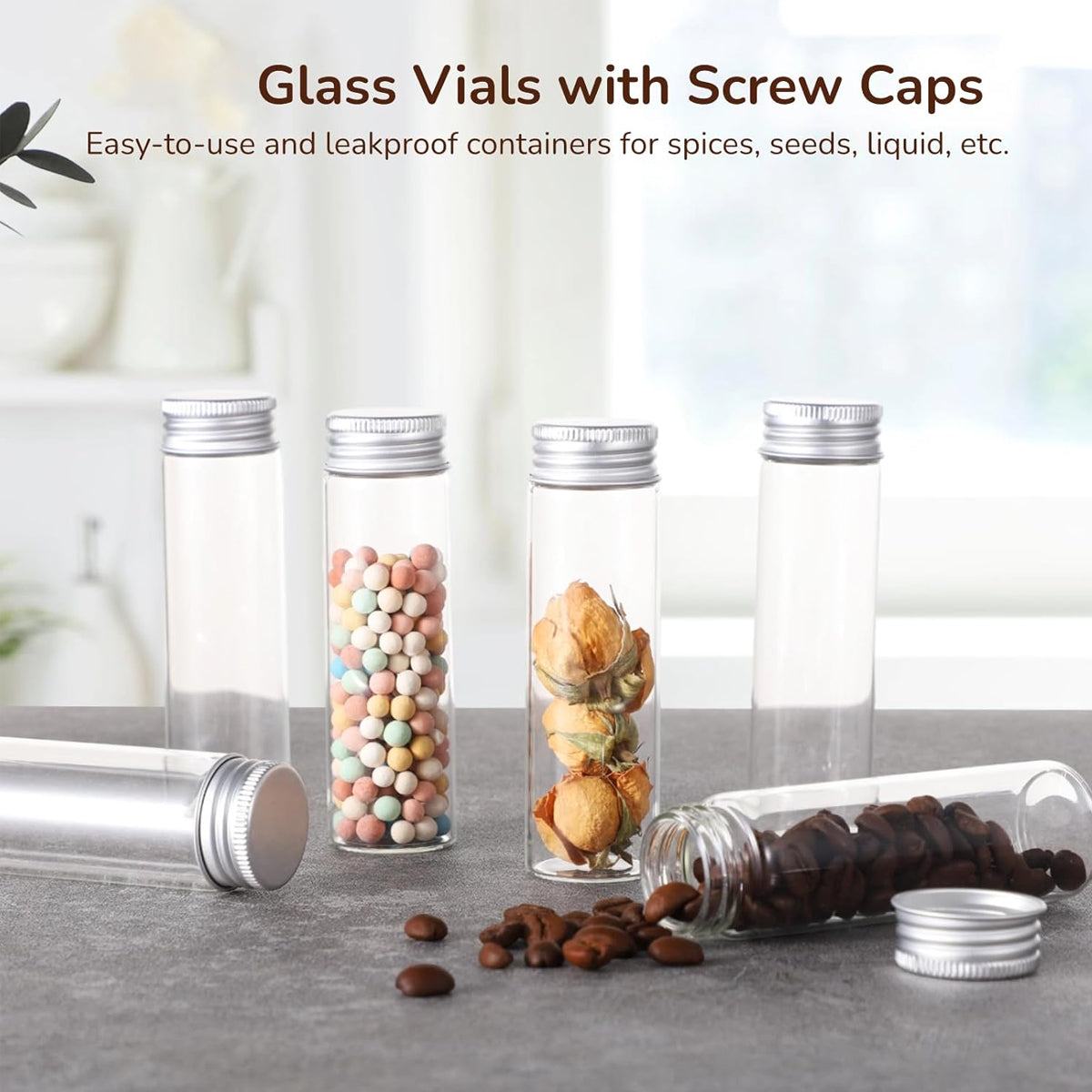 50pcs 20ml Glass Jars with Aluminium Screw Lid
