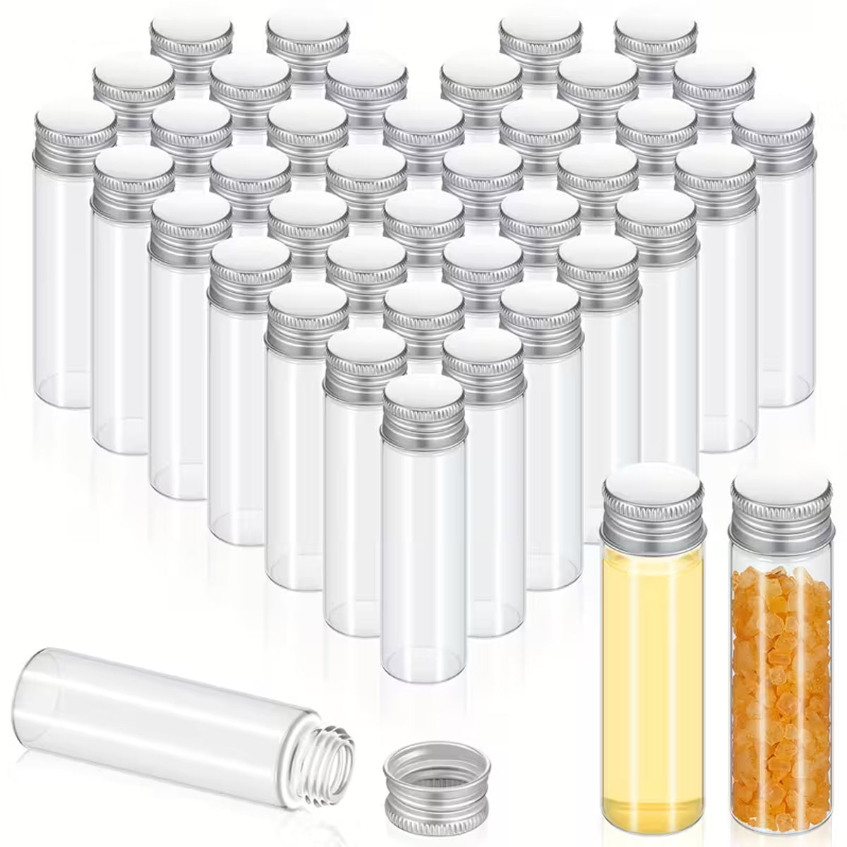 50pcs 20ml Glass Jars with Aluminium Screw Lid