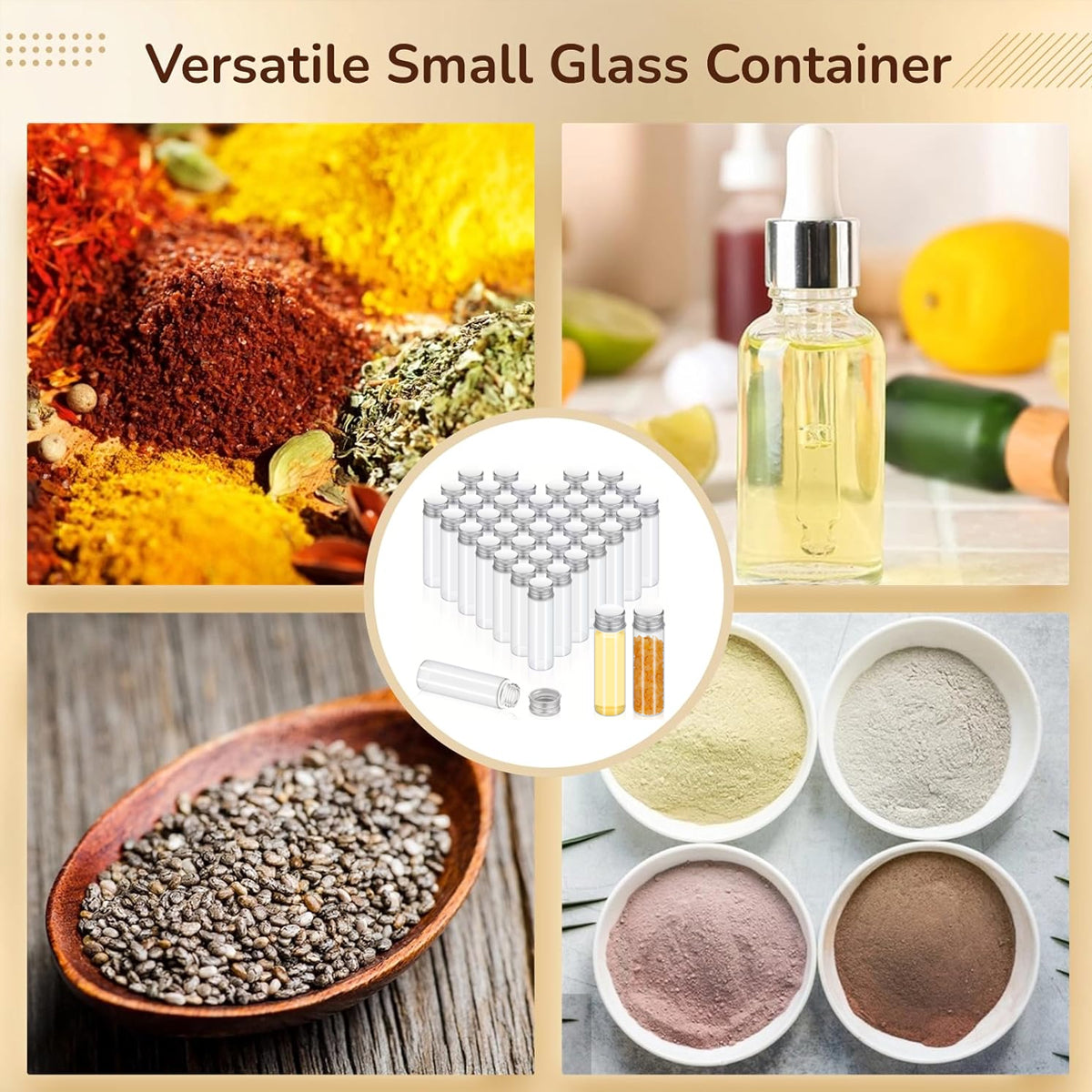 50pcs 20ml Glass Jars with Aluminium Screw Lid