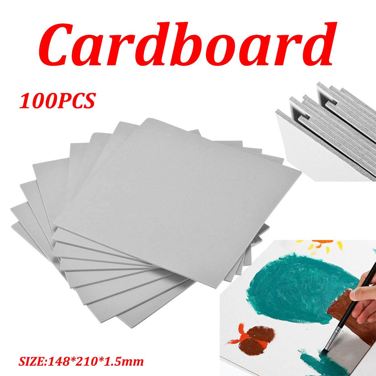 100pcs A5 Hard Cardboard Grey Board Printable Packaging