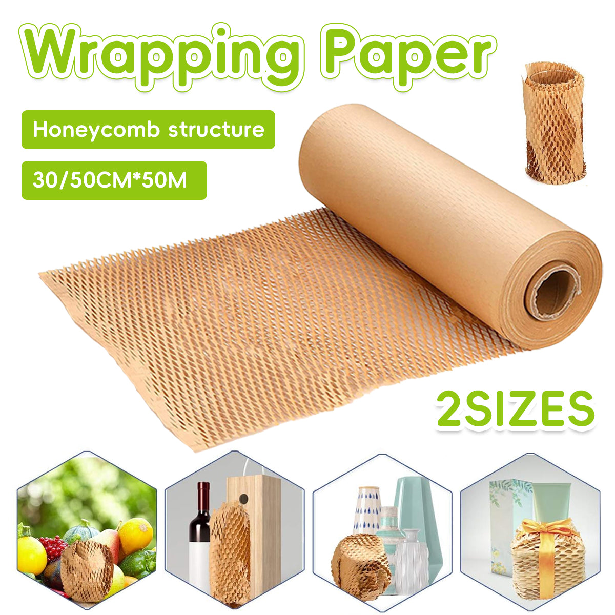 Honeycomb Kraft Paper Wrap Roll Eco-Friendly