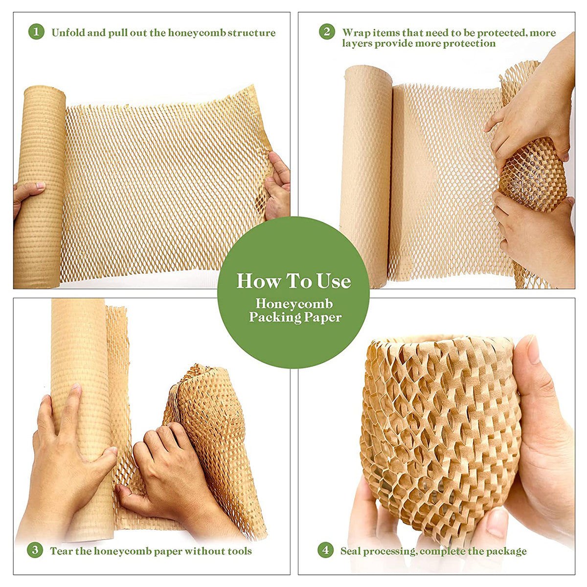 Honeycomb Kraft Paper Wrap Roll Eco-Friendly