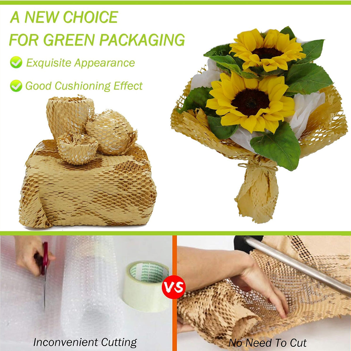 Honeycomb Kraft Paper Wrap Roll Eco-Friendly