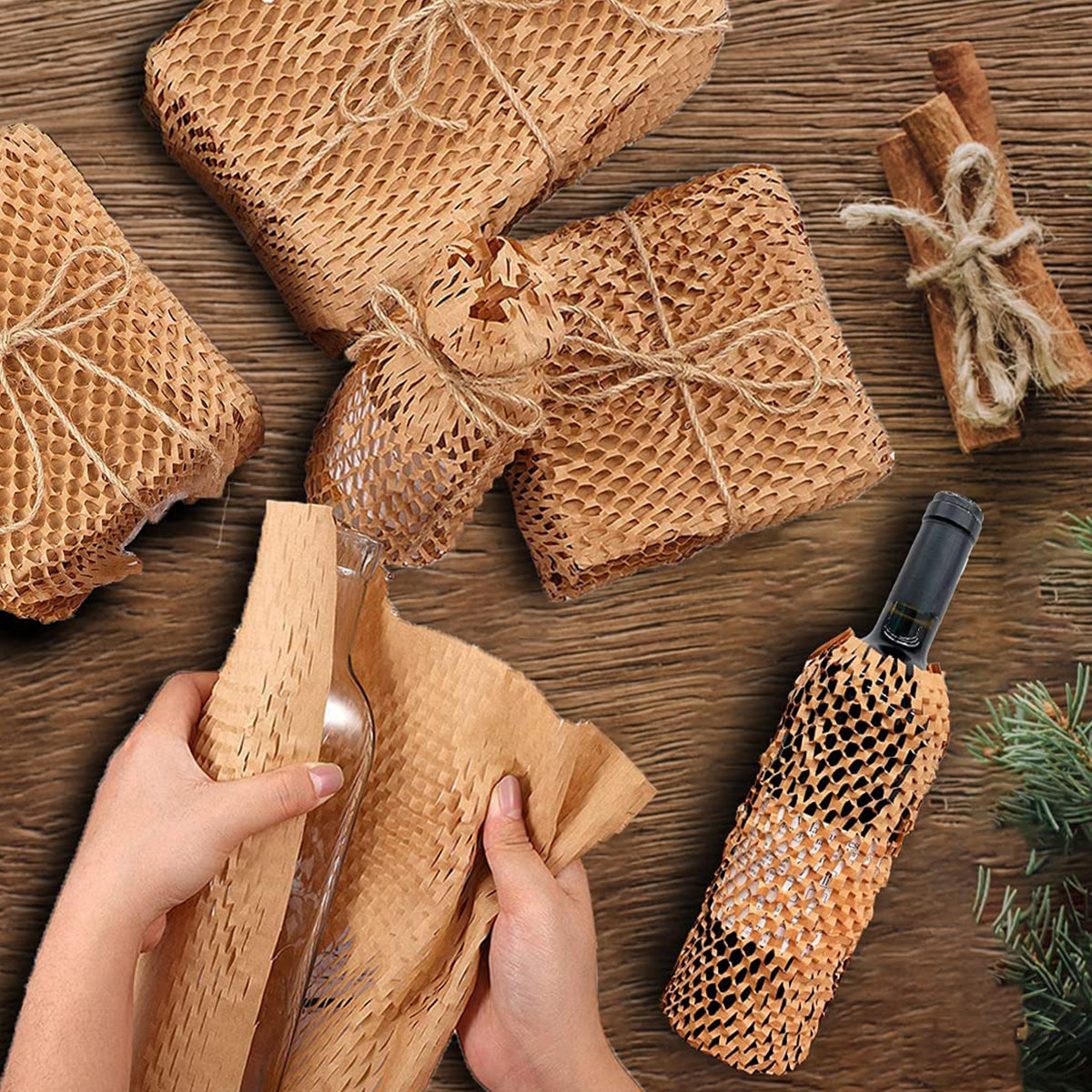 Honeycomb Kraft Paper Wrap Roll Eco-Friendly