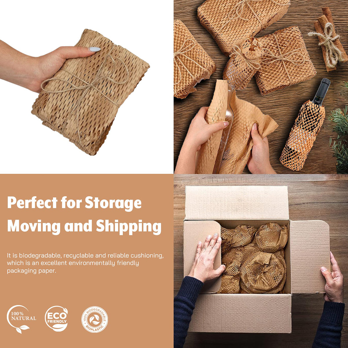 Honeycomb Kraft Paper Wrap Roll Eco-Friendly