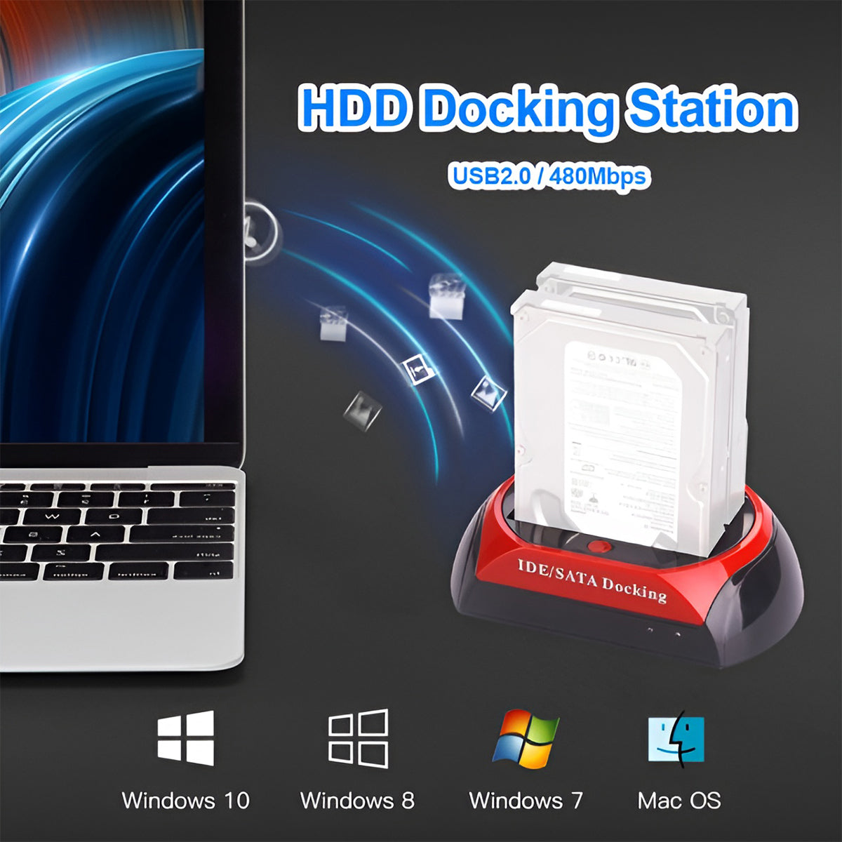 Dual SATA IDE HDD Docking Station 2.5 3.5 Inch
