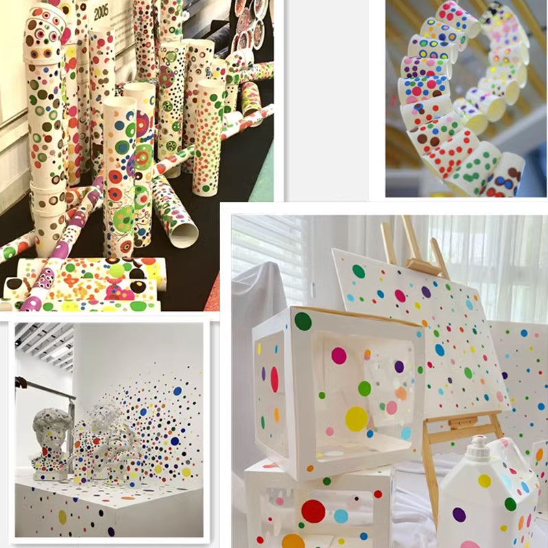 16 Sheets Round Dot Stickers Mixed Colours Self Adhesive