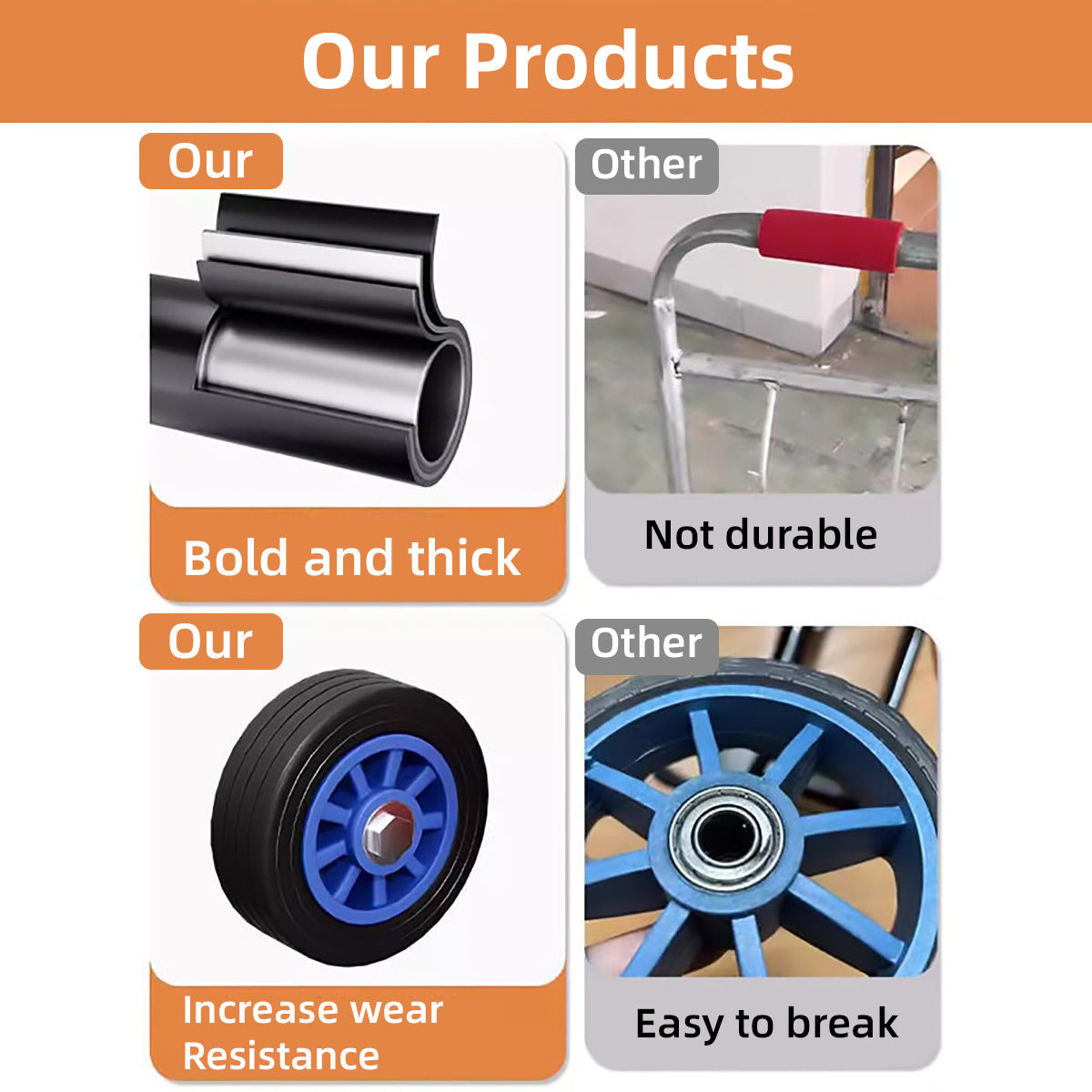 Folding Portable Hand Cart for Household Hauling and Shopping