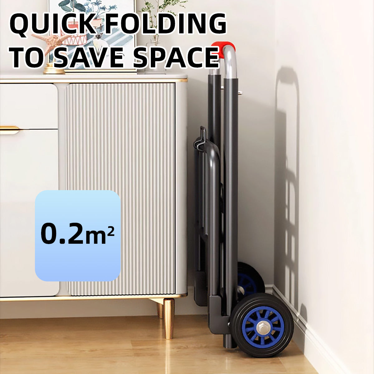 Folding Portable Hand Cart for Household Hauling and Shopping