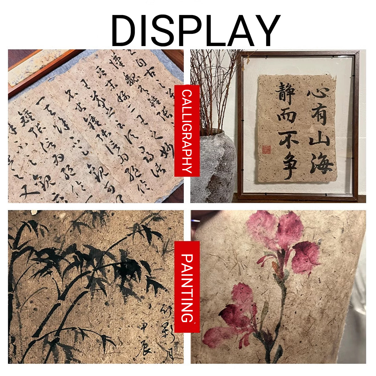 50 Sheets Handmade Mulberry Paper for Calligraphy