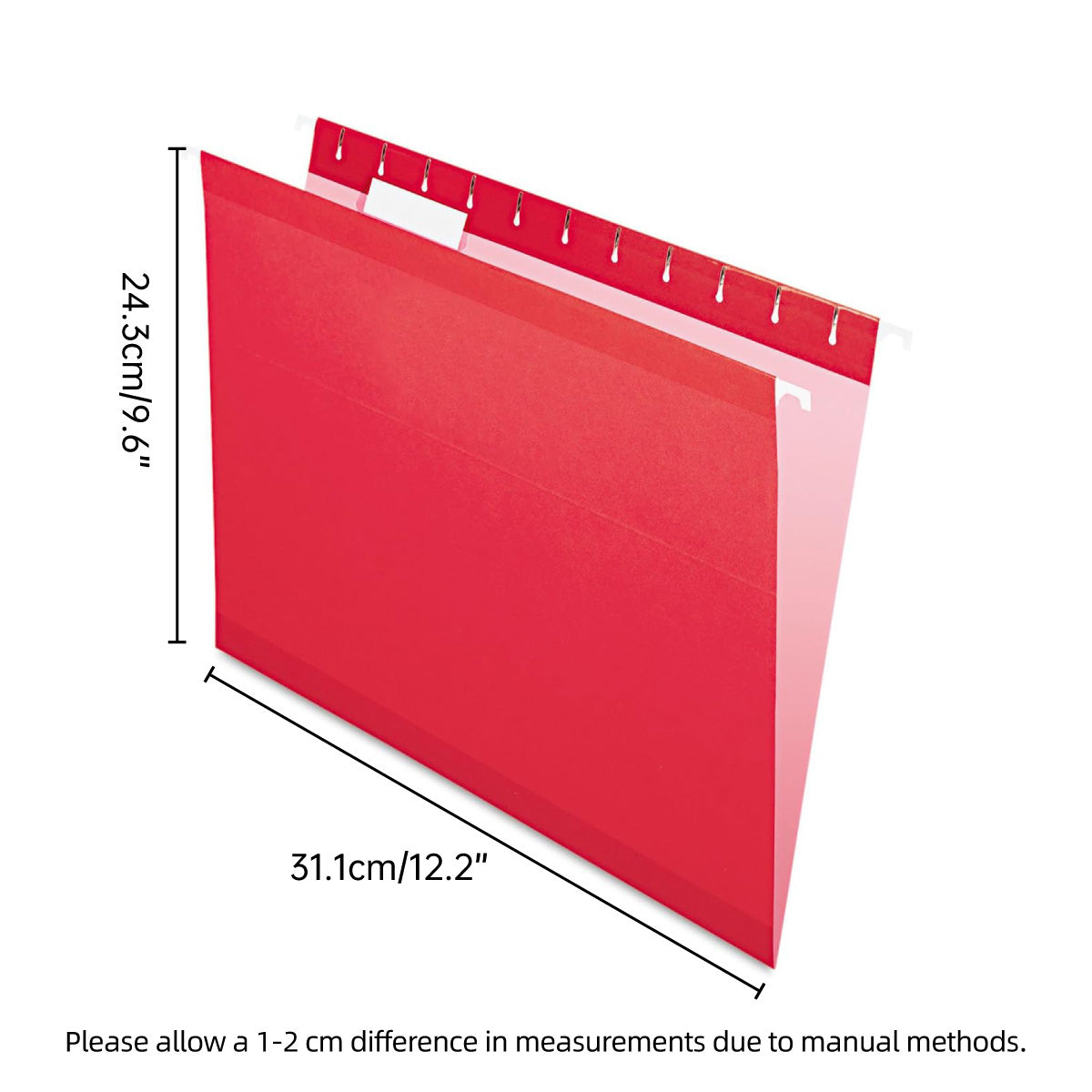 25 Pcs Foolscap Hanging File Folders with Tabs